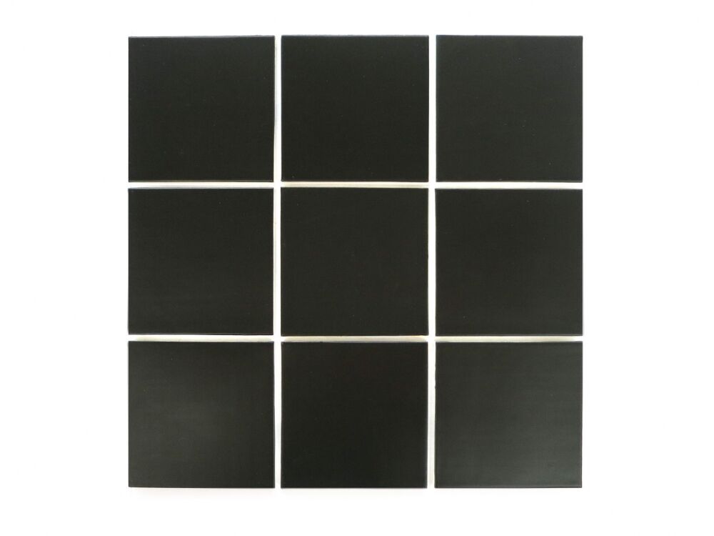 Керамическая плитка Керамин ПентаКерамика Квадрат 17 Черный атлас Настенная плитка ручной работы 10х10