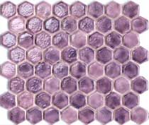 Керамическая плитка Керамин ПентаКерамика Шестиугольник Фиолетовый Настенная плитка ручной работы 12,5х11,1