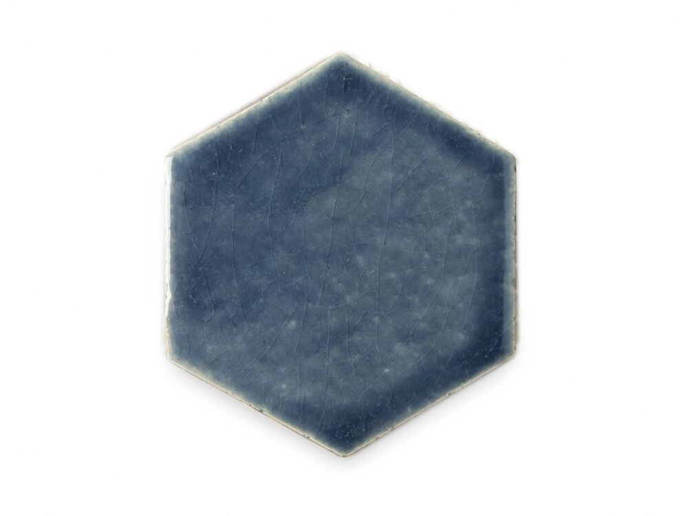 Керамическая плитка Керамин ПентаКерамика Шестиугольник Джинсовый Настенная плитка ручной работы 12,5х11,1