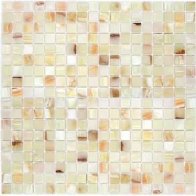 Керамическая плитка Керамин Caramelle Pietrine 7 мм Onice Jade Bianco Pol Мозаика 30,5х30,5х0,7 (1,5х1,5)