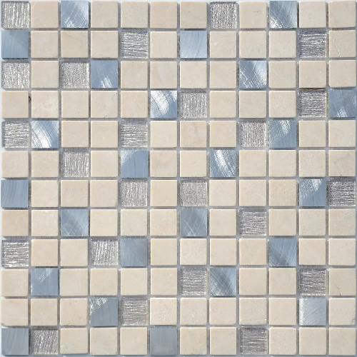 Керамическая плитка Керамин Caramelle Silk Way Cream Velour Мозаика 29,8х29,8 (2,3х2,3)