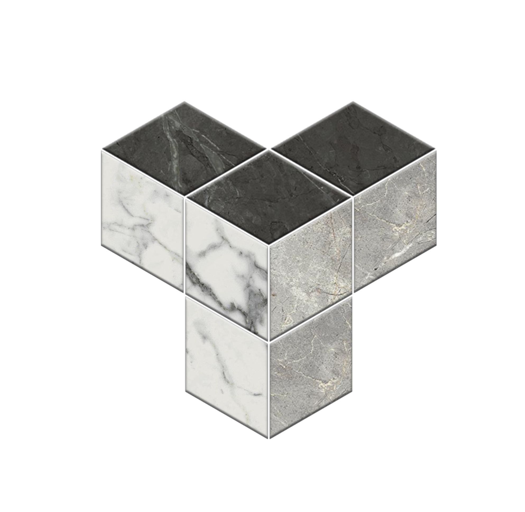 Керамическая плитка Керамин Jet Mosaic Rubik Marble RKM01 Мозаика 30х30,2