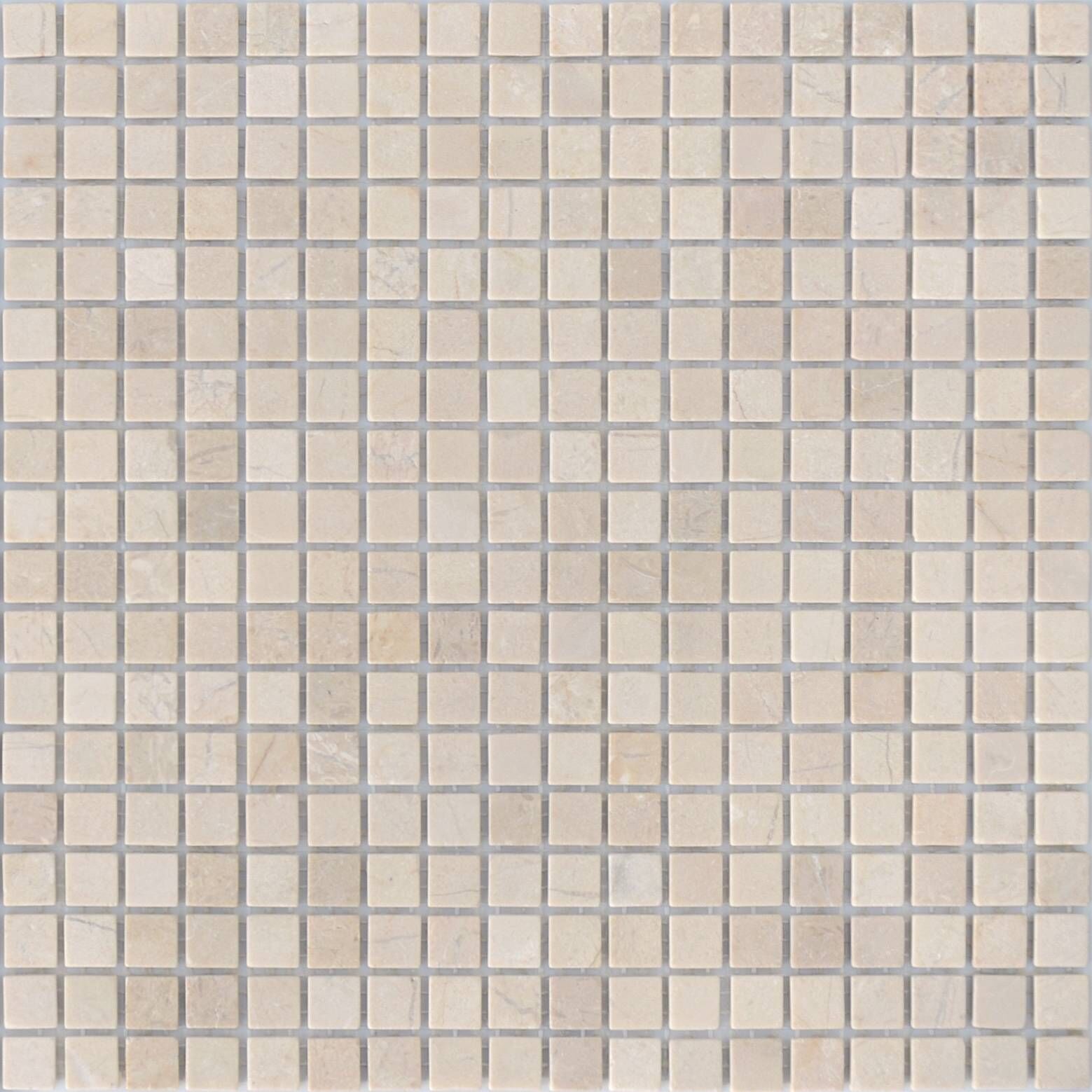 Керамическая плитка Керамин Caramelle Pietrine Crema Marfil Бежевая Полированная Мозаика 4мм 30,5х30,5 (1,5х1,5)