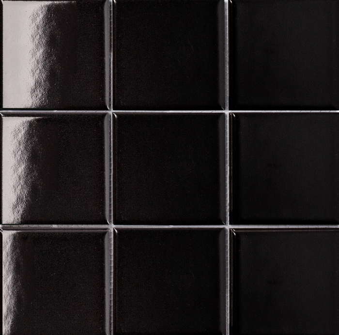 Керамическая плитка Керамин Starmosaic Homework Black Glossy (MH84000) Черная Глянцевая Мозаика 30х30 (9,7х9,7)