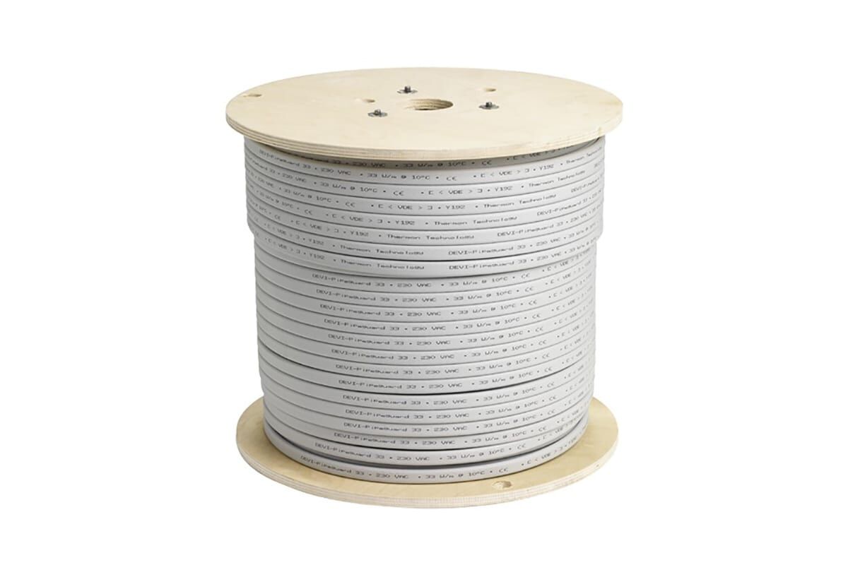 Саморегулирующийся греющий кабель DEVI-Pipeguard™ 33 серый (катушка ~250м, ±10%)