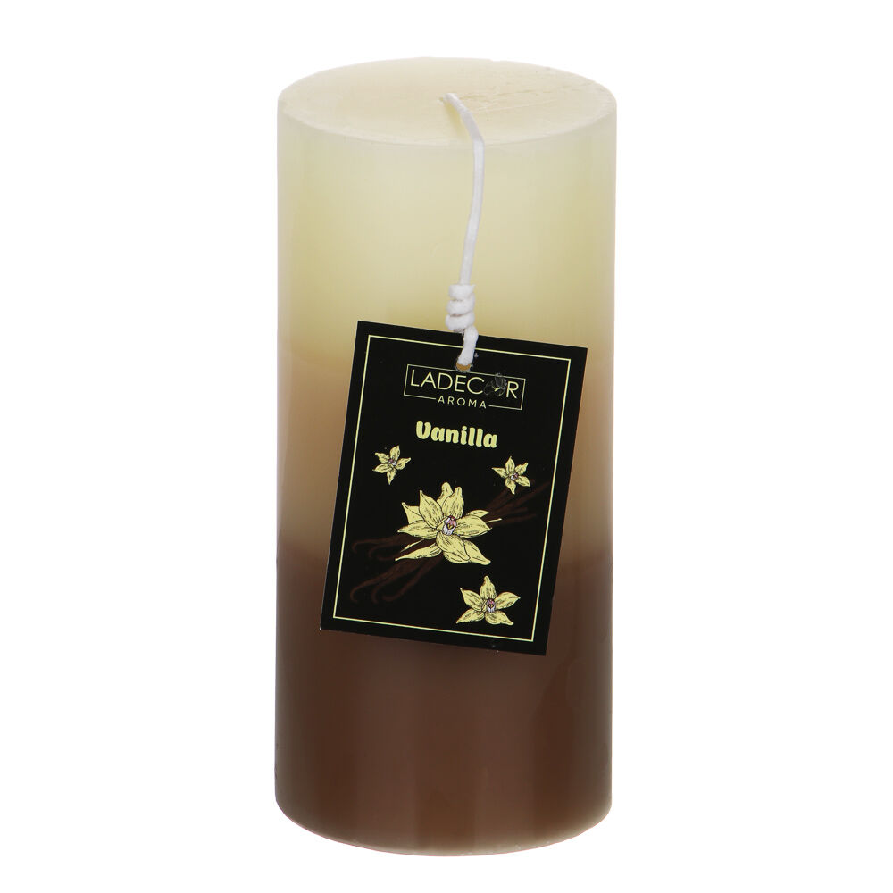 LADECOR Свеча ароматическая, парафин, градиент, 7x15 см, аромат ваниль 4