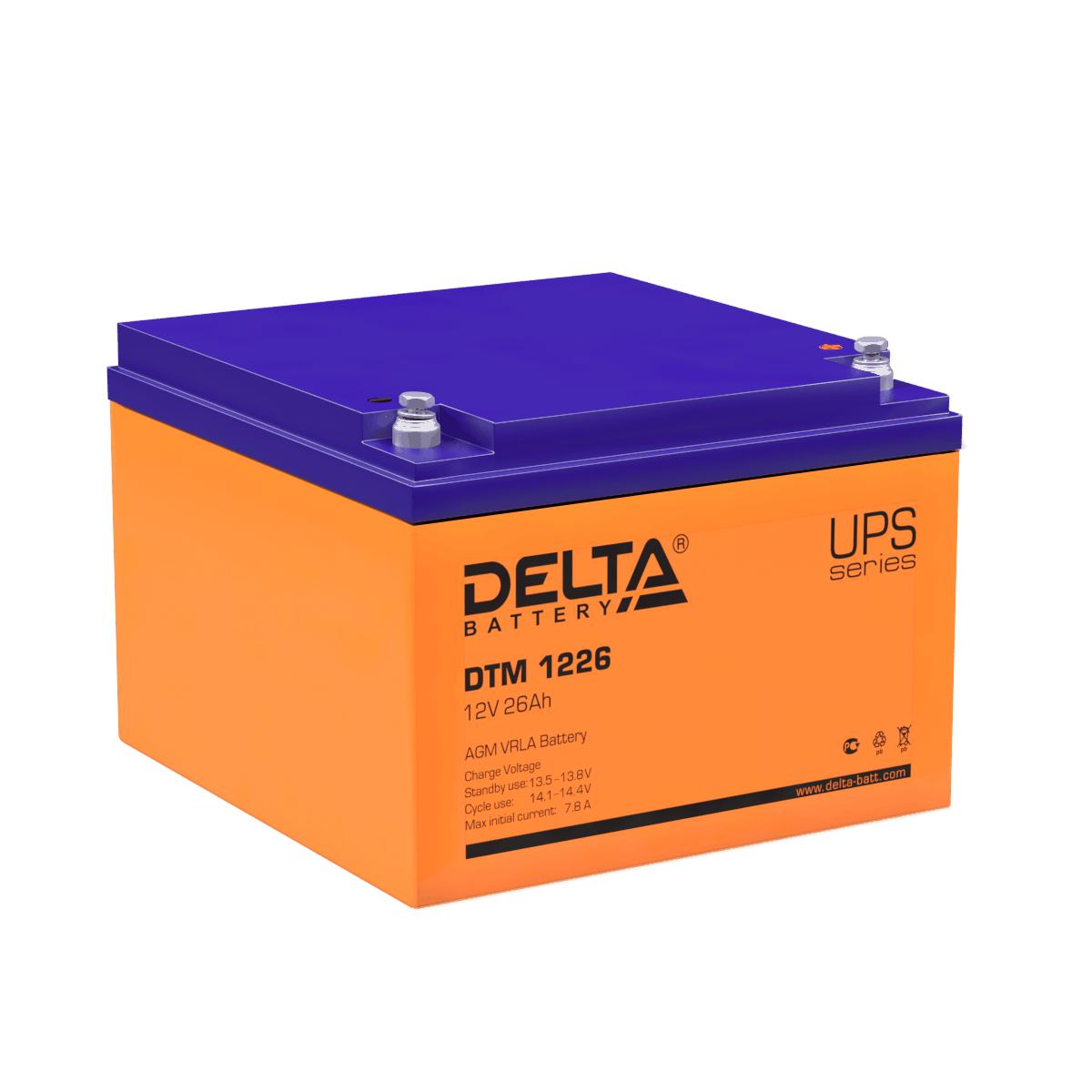 Аккумуляторная батарея 12-26 (12В, 26Ач) Delta DTM 1226