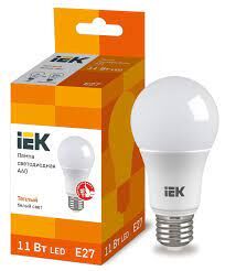 Лампа светодиод. LED 11Вт Е27 3000К тепл. бел. ИЭК LLE-A60-11-230-30-E27