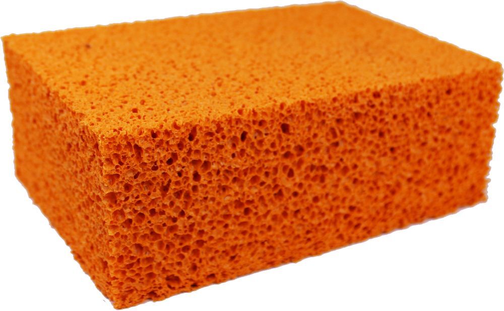 Губка DЕCOR для замывания плитки, вискозная оранжевая 160х110х60 мм