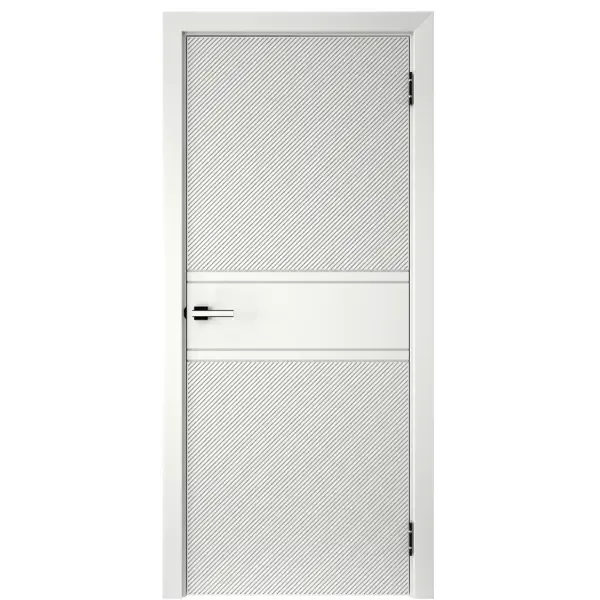 Дверь межкомнатная глухая с замком и петлями в комплекте Соло 2 60x200 эмаль цвет белый Без бренда