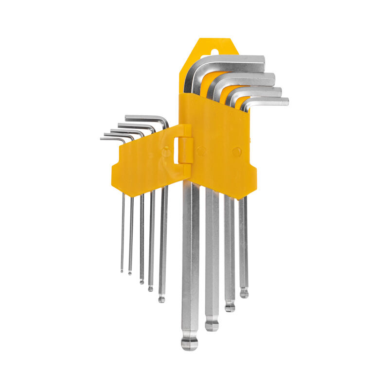 Набор ключей имбусовых 1,5-10 мм, CrV, 9 шт., удлиненные, с шаром HEX Kranz 4