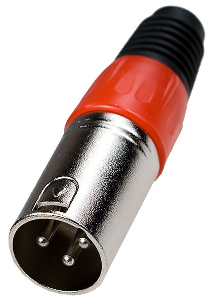 Микрофонное штекер "Canon" на кабель, красный