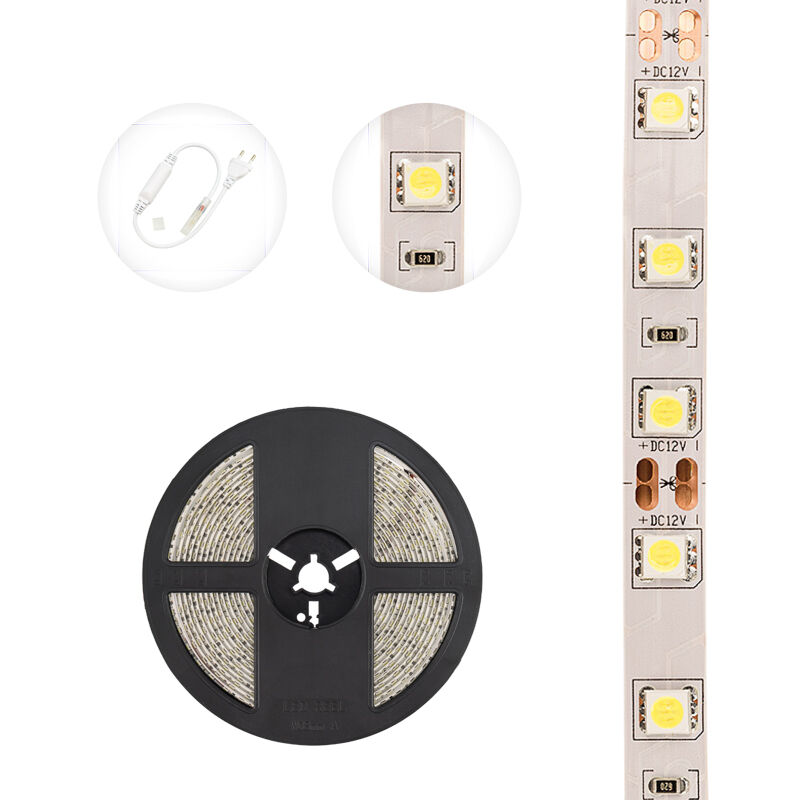 Лента светодиодная 12В, SMD5050, 14,4Вт/м, 60 LED/м, 6500K, 10мм, 5м, IP20 LAMPER 3