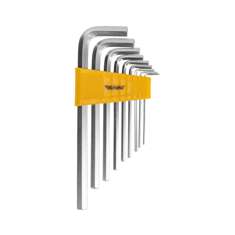 Набор ключей имбусовых 2,0-12 мм, CrV, 9 шт., удлиненные HEX Kranz 1