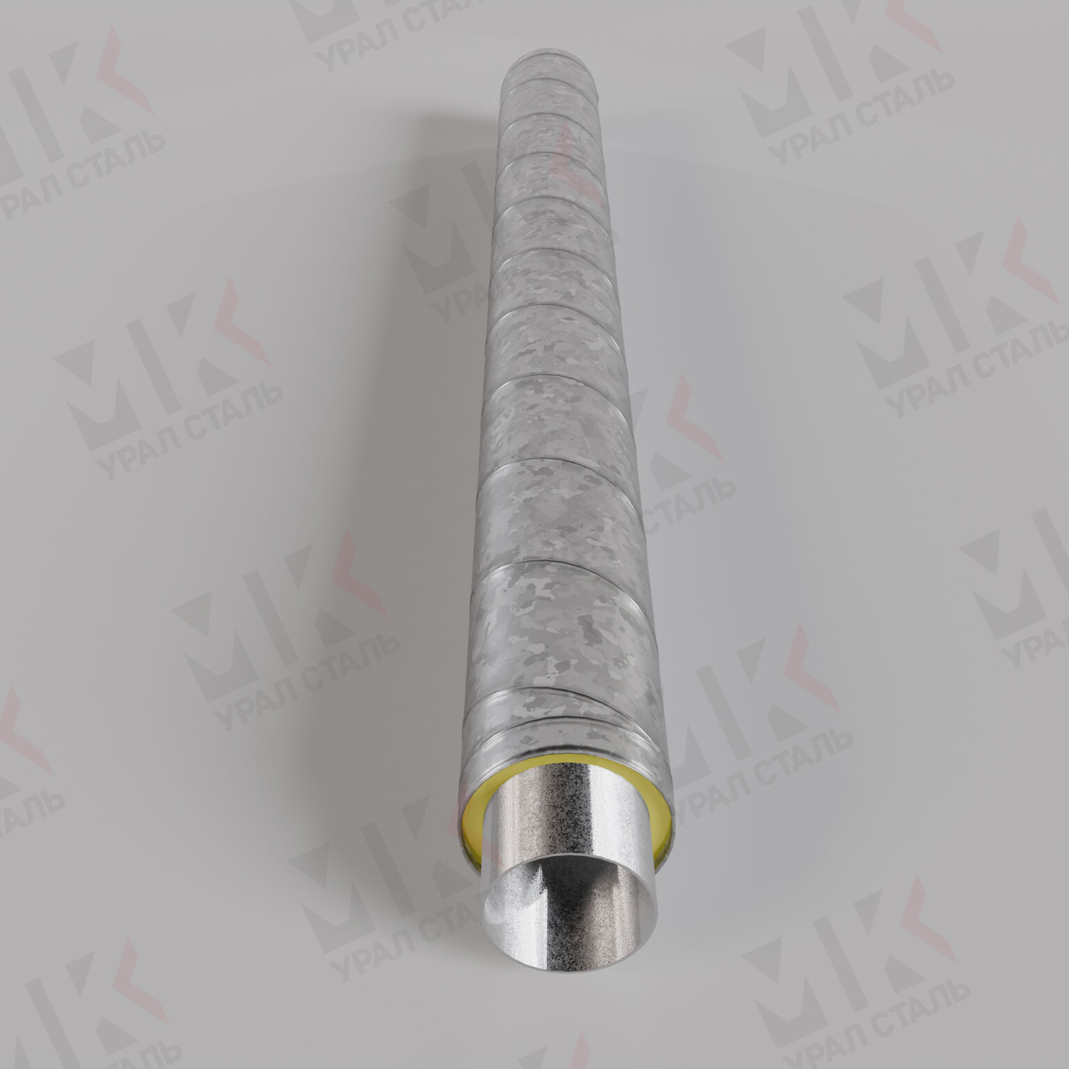 Труба в ППУ ОЦ изоляции 133 мм ГОСТ 30732-2020 оцинкованная