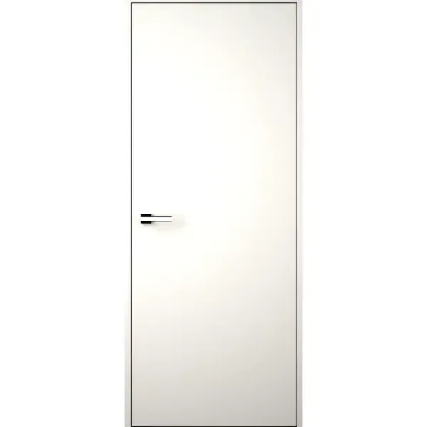 Дверь межкомнатная скрытая правая (на себя) Invisible 80x200 см эмаль цвет Белый с замком