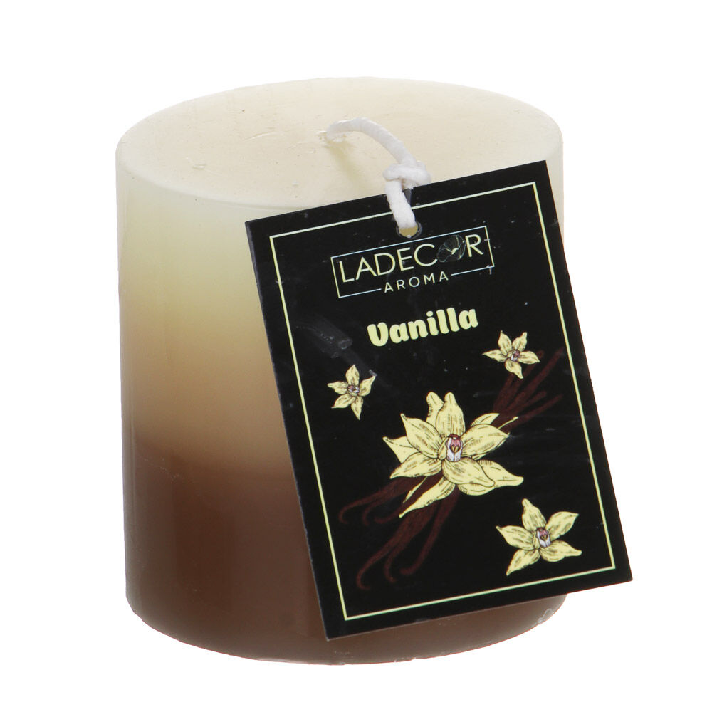 LADECOR Свеча ароматическая, парафин, градиент, 7x7,5 см, аромат ваниль 4