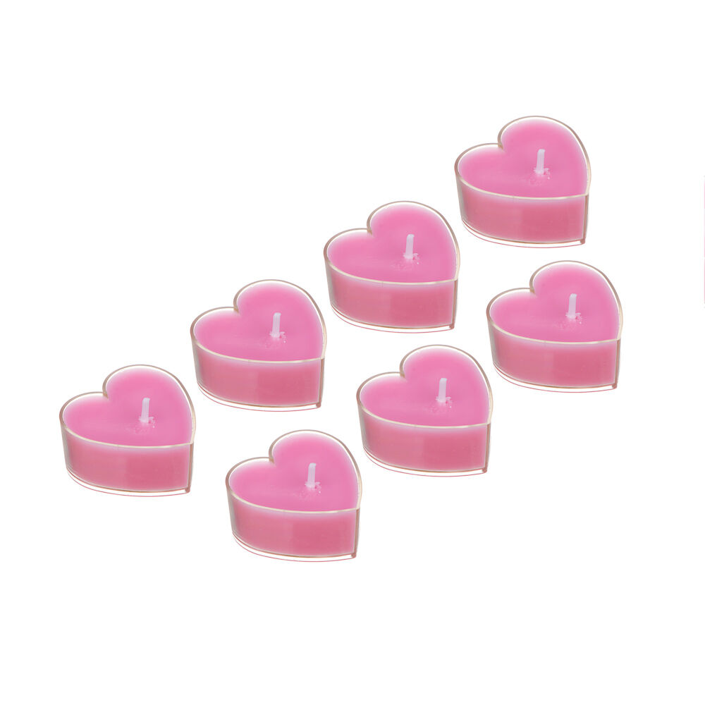 LADECOR Набор свечей в гильзе в виде сердца, 7 шт, парафин, пластик (4x2 см) цвет розовый 1