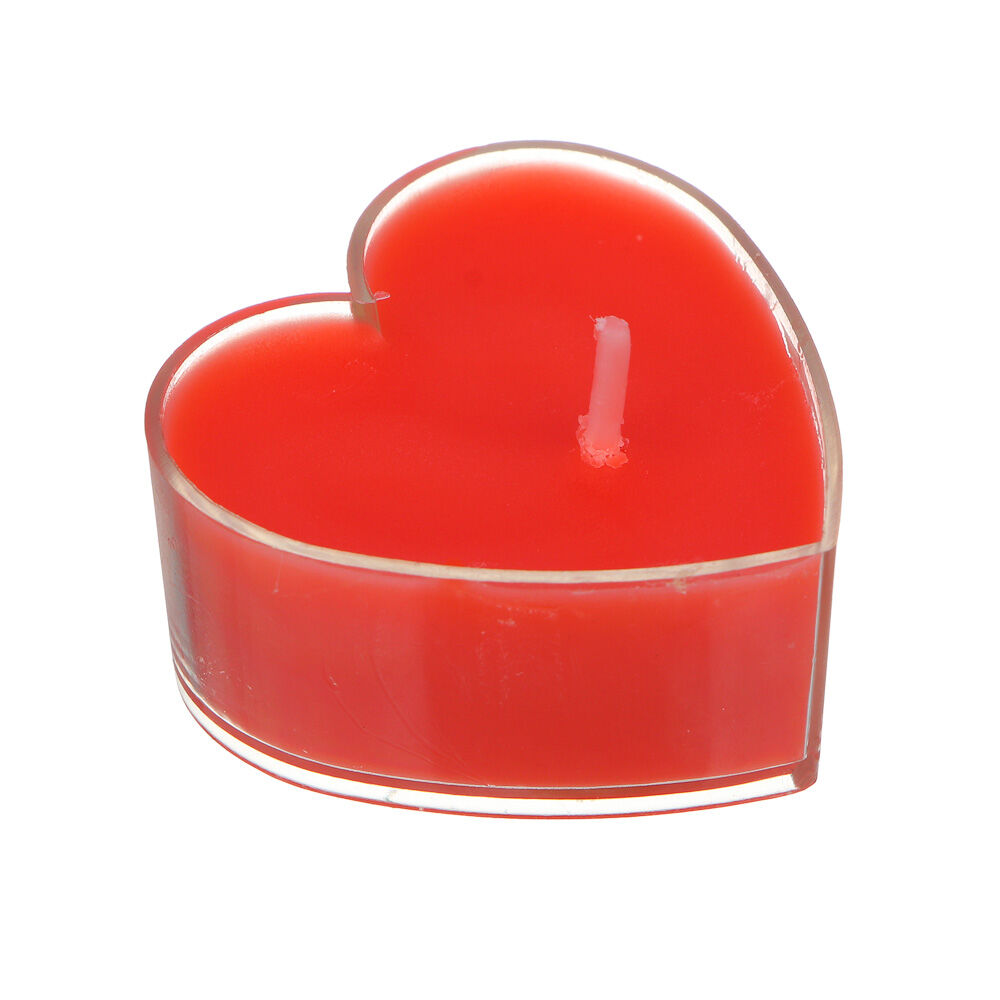 LADECOR Набор свечей в гильзе в виде сердца, 7 шт, парафин, пластик (4x2 см) цвет красный 3