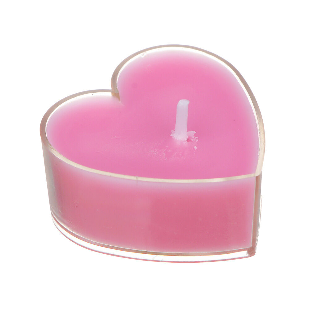 LADECOR Набор свечей в гильзе в виде сердца, 7 шт, парафин, пластик (4x2 см) цвет розовый 3
