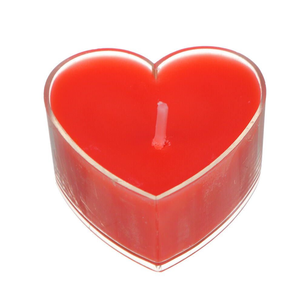 LADECOR Набор свечей в гильзе в виде сердца, 7 шт, парафин, пластик (4x2 см) цвет красный 4