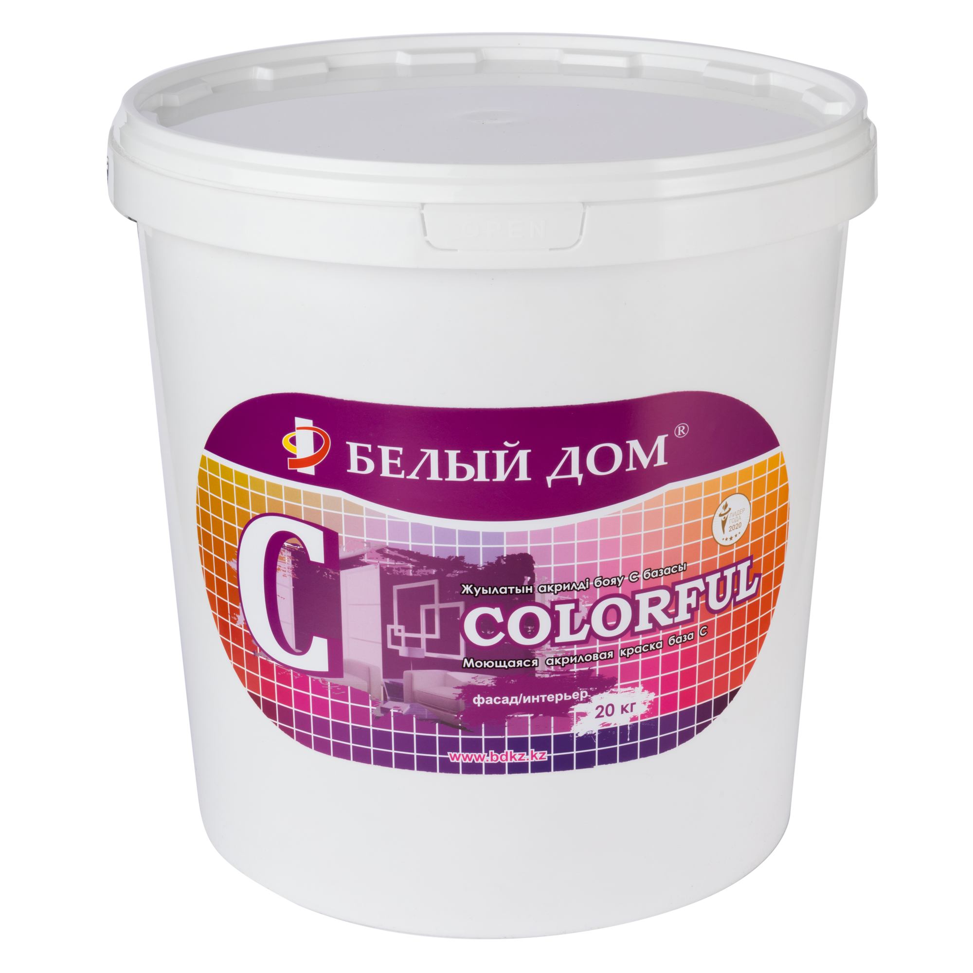 Моющаяся акриловая краска COLORFUL база C, 20 кг, цена в Алматы от компании  Лакокрасочный завод