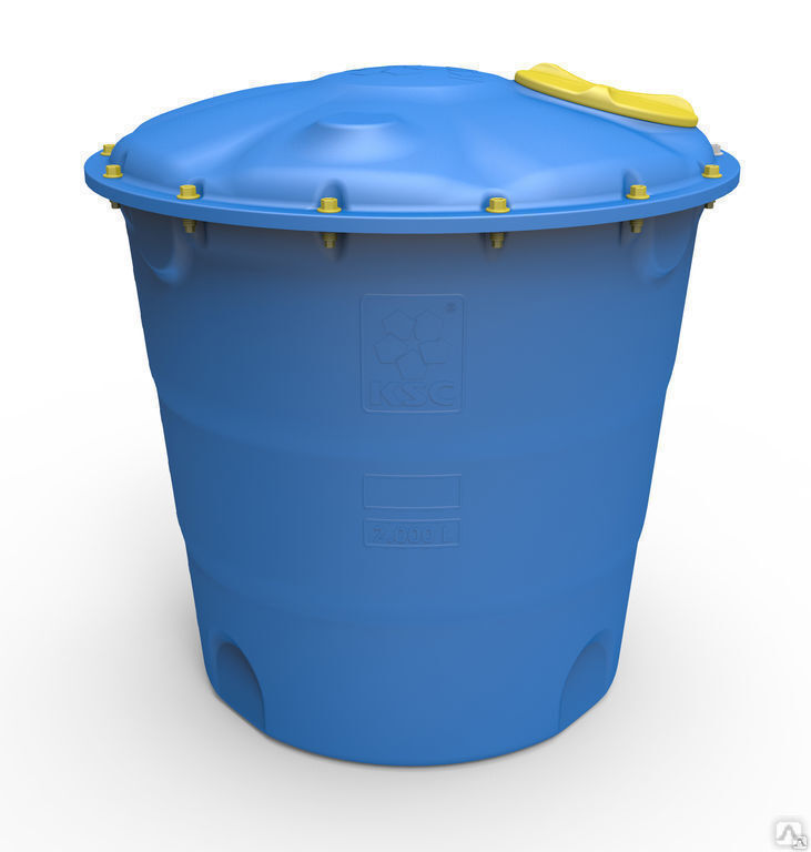 Бак для бани, для бассейна переливной пластиковый с съемной крышкой 2000 литров