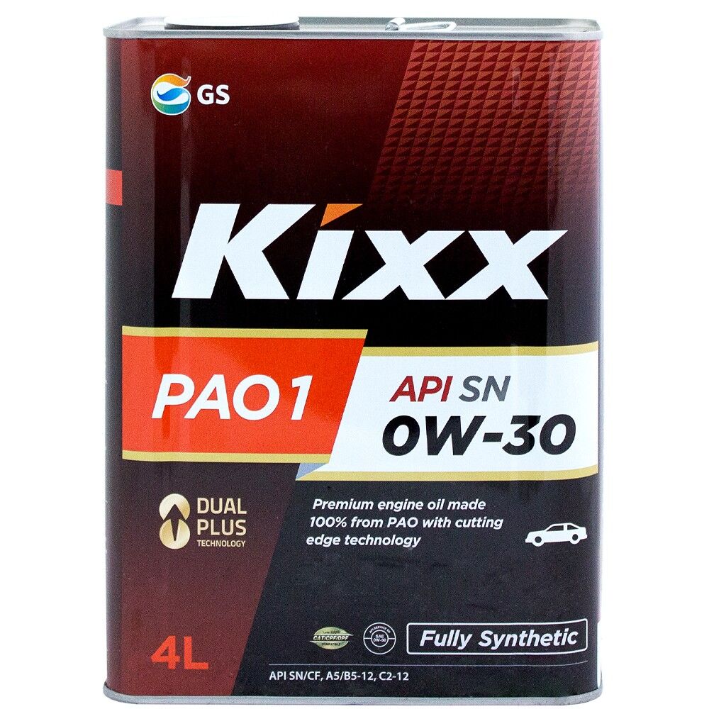 Масло моторное Kixx PAO 1 0w-30 API SN, ACEA A5/B54/C2