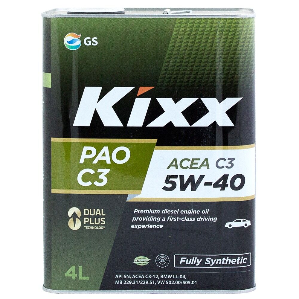Масло моторное Kixx PAO 5w-40 API SN/CF, ACEA C3