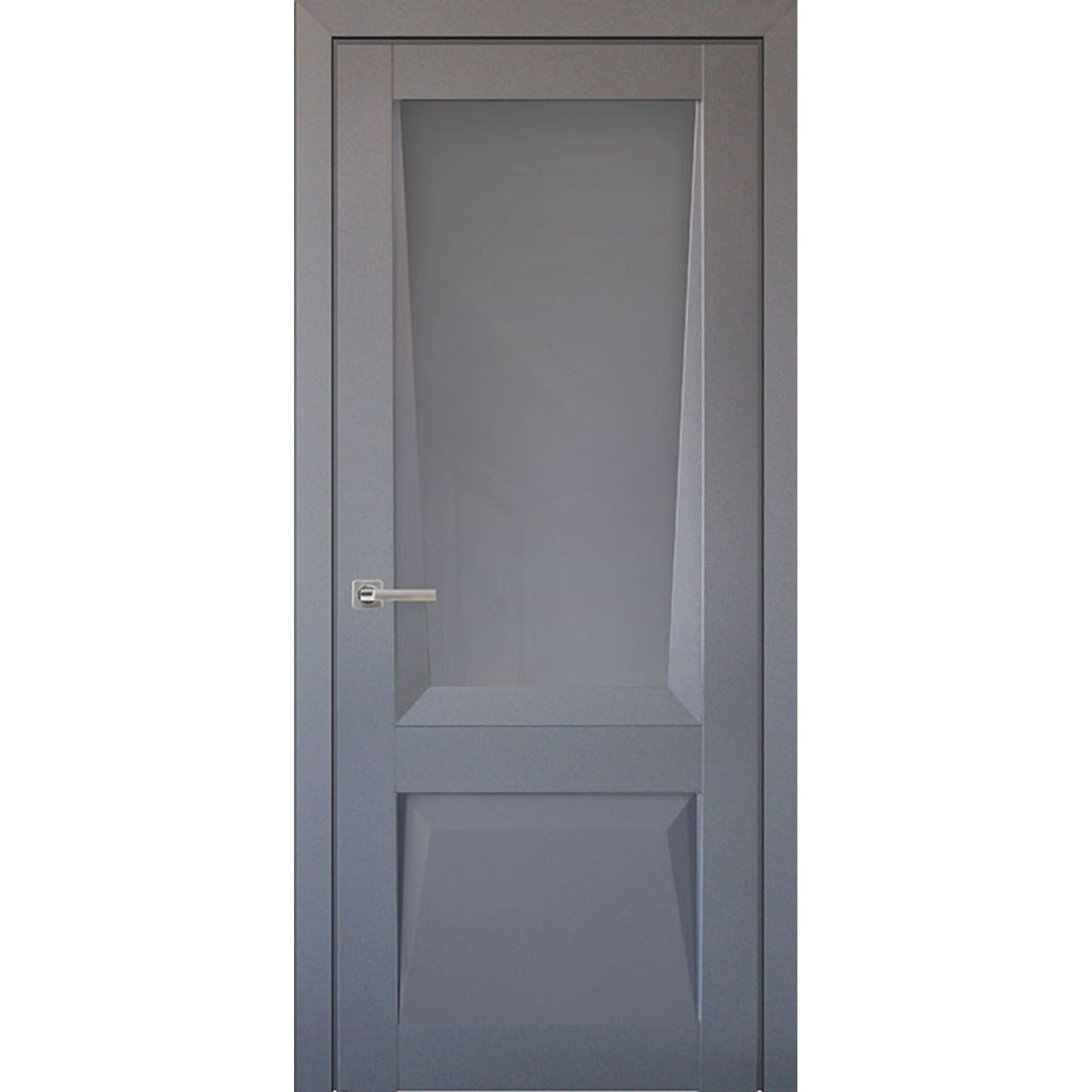 Двери межкомнатные Perfecto 106 серый бархат, полотно остекленное 80*200