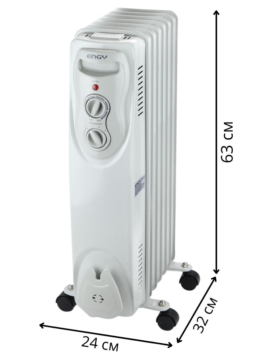Масляный радиатор Engy EN-1307 обогреватель электрический (7 секций 1500 Вт) ENGY 5323 4