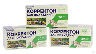 Чай для похудения в пакетиках 20 шт. "Корректон", набор 3 упаковки СОИК ООО 79169 