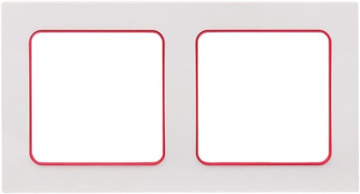 Стокгольм Рамка 2-местная белая с линией цвета красный EKF PROxima