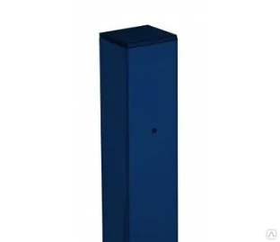 Столб 2,0 м RAL 5005 (синий) 60х40х1,2 мм без отв. под бетон цинк полимер. с заглушкой GL, УТ-00012904 