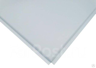 Потолочная панель алюминиевая белая Line (T-24) 595х595х0,4 мм (уп=40шт=14,161м2) 