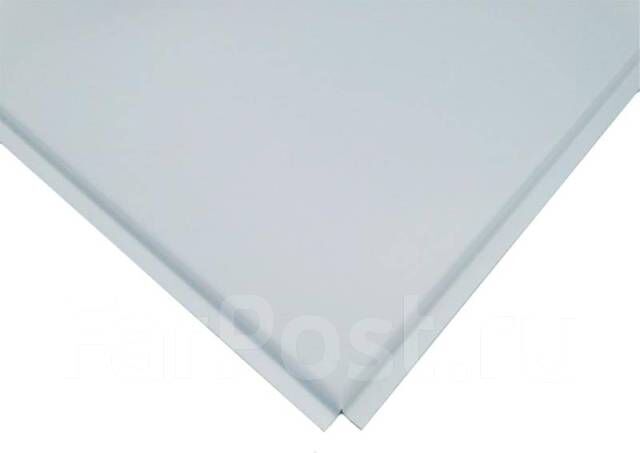 Потолочная панель алюминиевая белая Line (T-24) 595х595х0,4 мм (уп=40шт=14,161м2)