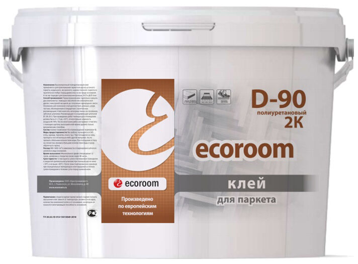 ЭКОРУМ D-90 клей для паркета (10кг) / ECOROOM D-90 полиуретановый клей для паркета (10кг)