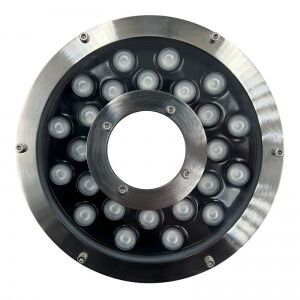 Прожекторы кольцевые для струи фонтана Reexo RJ, 24 Вт, AC 12 В, свет RGB, Ø=200/60 мм, h=80 мм, цена за 1 шт