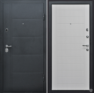Дверь металлическая 9 см GEROY2 Бетон графит/Белый бланко 860х2050 левая Двери Гуд 1 ИС718 