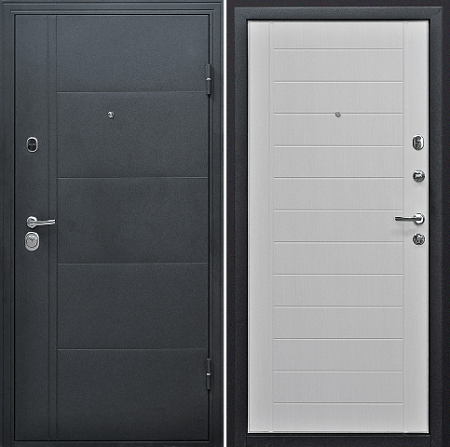 Дверь металлическая ТРОЯ серебро/Темный кипарис Царга 860х2050 правая толщина дверн.полотна 100 мм 1 ВД656