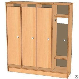 Шкаф для одежды трехсекционный, цоколь, Бук 900х320х1320 арт.11-021
