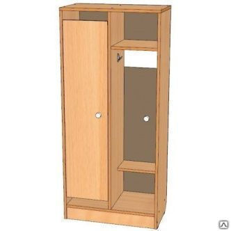 Шкаф для одежды двухсекционный, цоколь, Бук 600х320х1320 арт.11-019