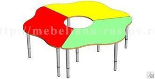 Стол детский клевер на регулируемых ножках 3 модуля (цветной) арт. 9022 