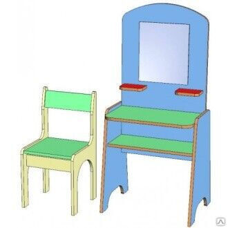 Парикмахерская игровая детская, цвет 3 стул отдельно 550х420х1200 арт.14-056