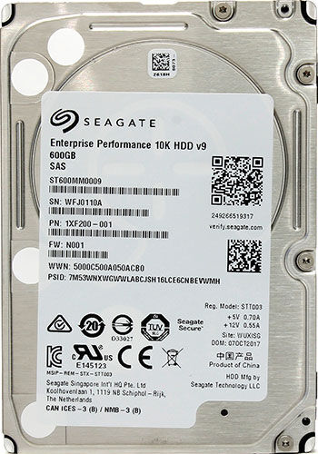 Жесткий диск Seagate Exos 10E2400, 2.5'', 600GB, SAS, 10000rpm, 128MB (ST600MM0009) Exos 10E2400 2.5'' 600GB SAS 10000rp