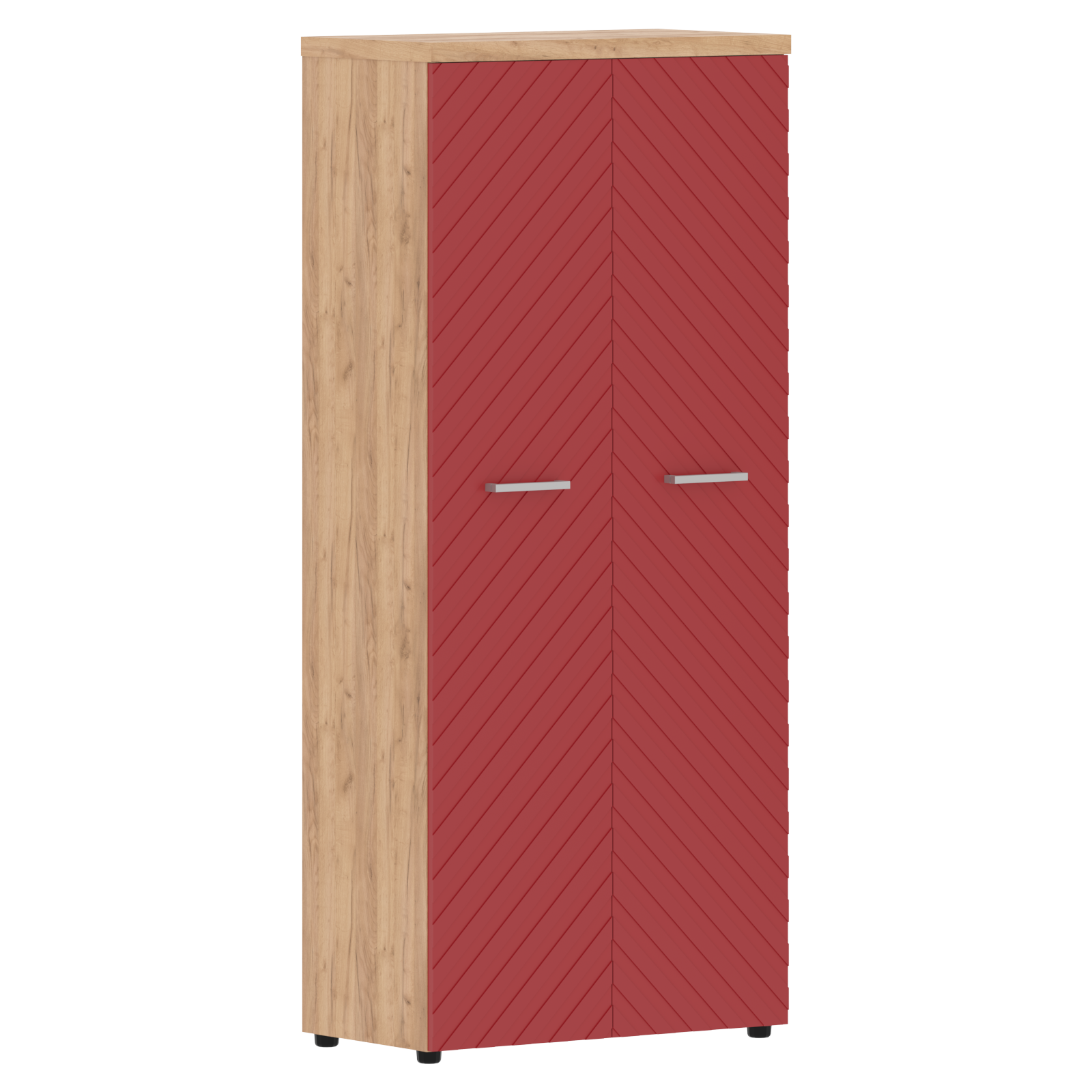 Шкаф глухими дверьми и топом "TORR LUX" Skyland, Дуб Бофорд/Красный (арт. TLHC 85.1), 854х452х1958 мм