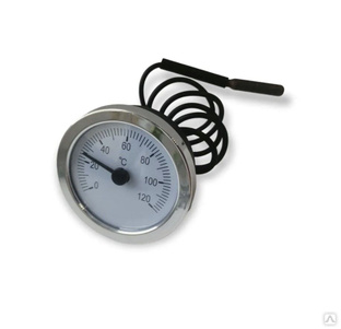 Термометр капиллярный круглый (хром. кольцо) 0-120С длина капилляра 550 мм #1