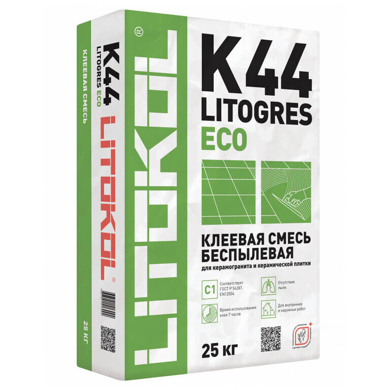 Клей для плитки, керамогранита и камня Litokol Litogres K44 ECO С1, 25 кг