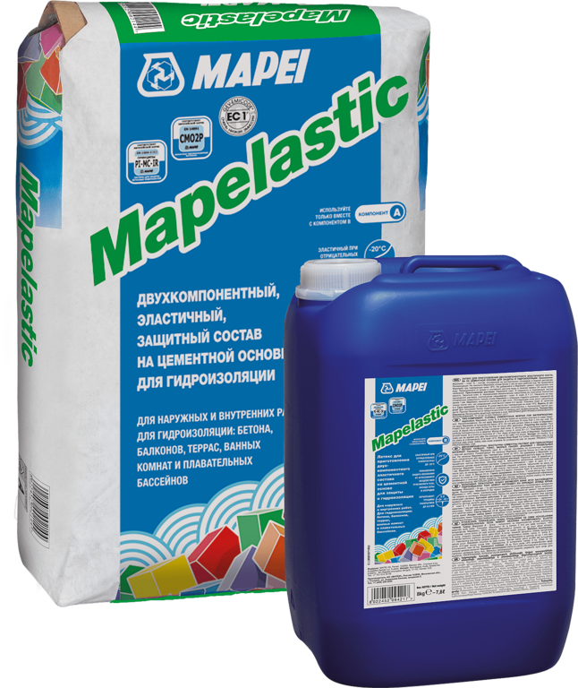 Гидроизоляция Mapei Mapelastic A+B 2-х компонентная, 32 кг