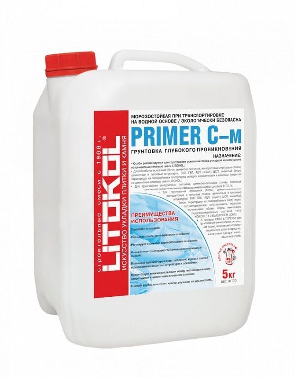 Грунтовка глубокого проникновения Litokol Primer C-M, 5 кг